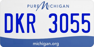 MI license plate DKR3055