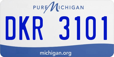 MI license plate DKR3101