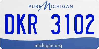 MI license plate DKR3102