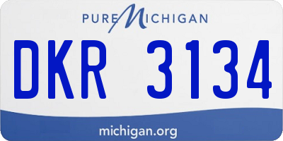 MI license plate DKR3134