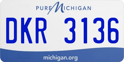 MI license plate DKR3136