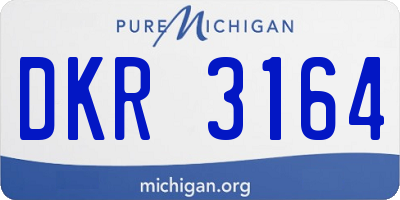 MI license plate DKR3164