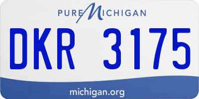 MI license plate DKR3175