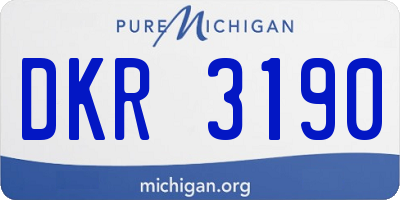 MI license plate DKR3190