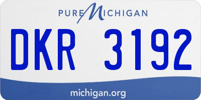 MI license plate DKR3192