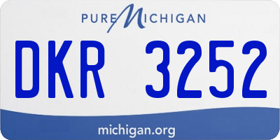 MI license plate DKR3252