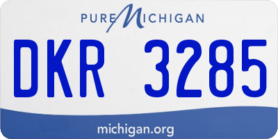 MI license plate DKR3285