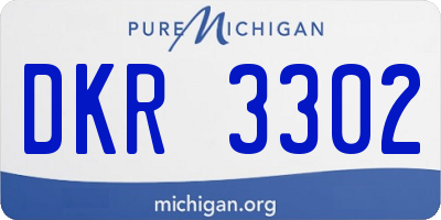 MI license plate DKR3302
