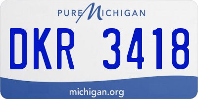 MI license plate DKR3418