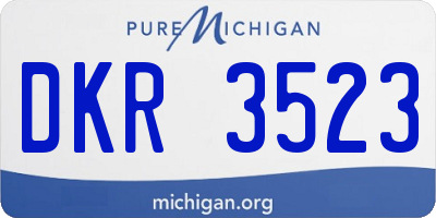 MI license plate DKR3523