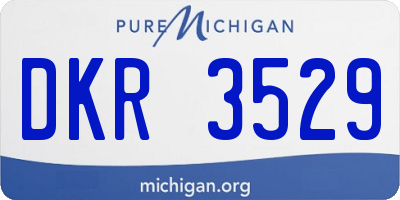 MI license plate DKR3529