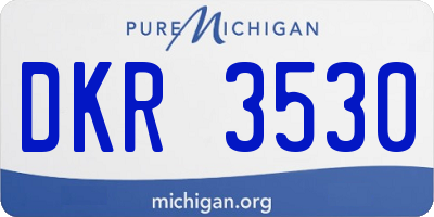 MI license plate DKR3530