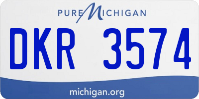 MI license plate DKR3574