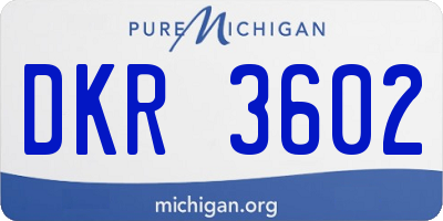 MI license plate DKR3602