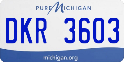MI license plate DKR3603