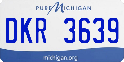 MI license plate DKR3639
