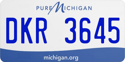 MI license plate DKR3645
