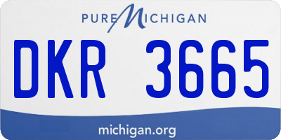MI license plate DKR3665