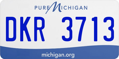 MI license plate DKR3713