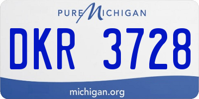 MI license plate DKR3728