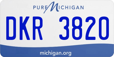 MI license plate DKR3820