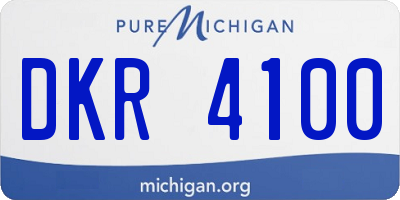 MI license plate DKR4100