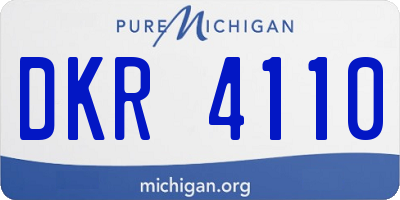 MI license plate DKR4110