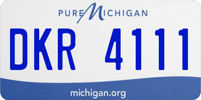 MI license plate DKR4111