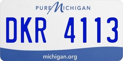 MI license plate DKR4113