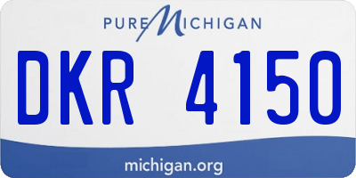 MI license plate DKR4150