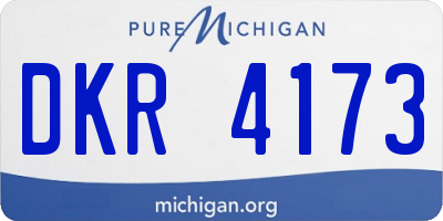 MI license plate DKR4173