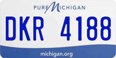 MI license plate DKR4188