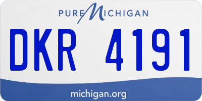 MI license plate DKR4191
