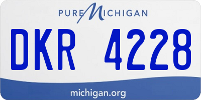 MI license plate DKR4228