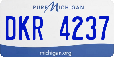 MI license plate DKR4237