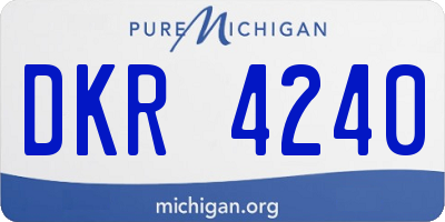 MI license plate DKR4240