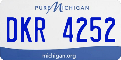 MI license plate DKR4252