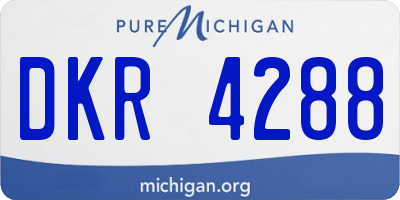 MI license plate DKR4288