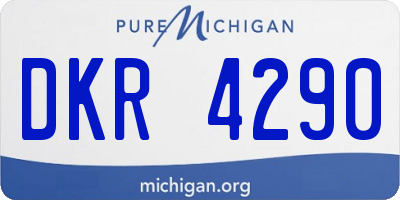 MI license plate DKR4290