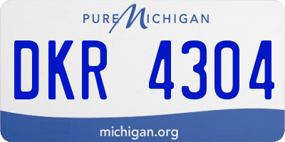 MI license plate DKR4304