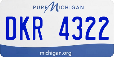 MI license plate DKR4322