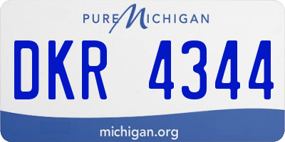 MI license plate DKR4344