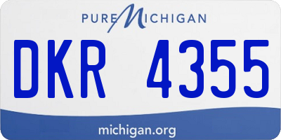 MI license plate DKR4355