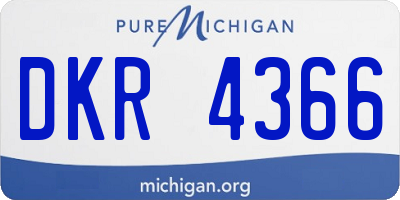 MI license plate DKR4366