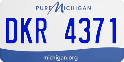 MI license plate DKR4371