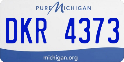 MI license plate DKR4373