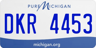 MI license plate DKR4453