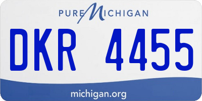 MI license plate DKR4455