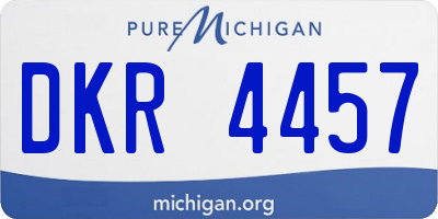 MI license plate DKR4457