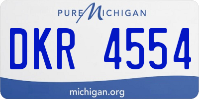 MI license plate DKR4554